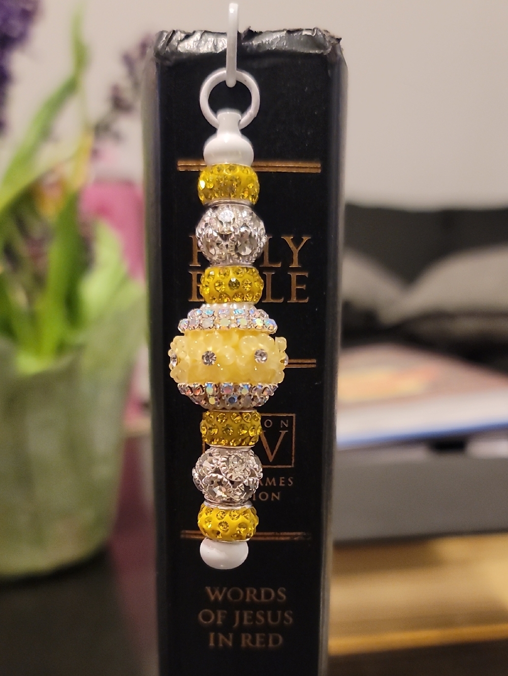 Yellow and Silver Drop-bead Bookmark